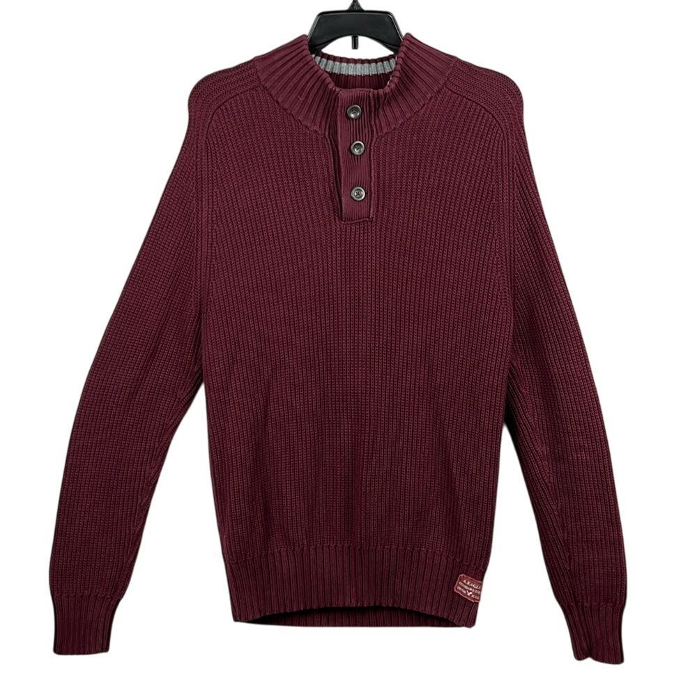 American Eagle Outfitters Heavy Knit Long Sleeve Sweater Mens‎ Size XL Maroon